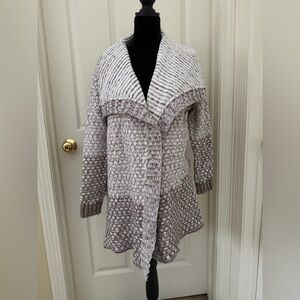 Chico’s Brown and White Knit Cardigan